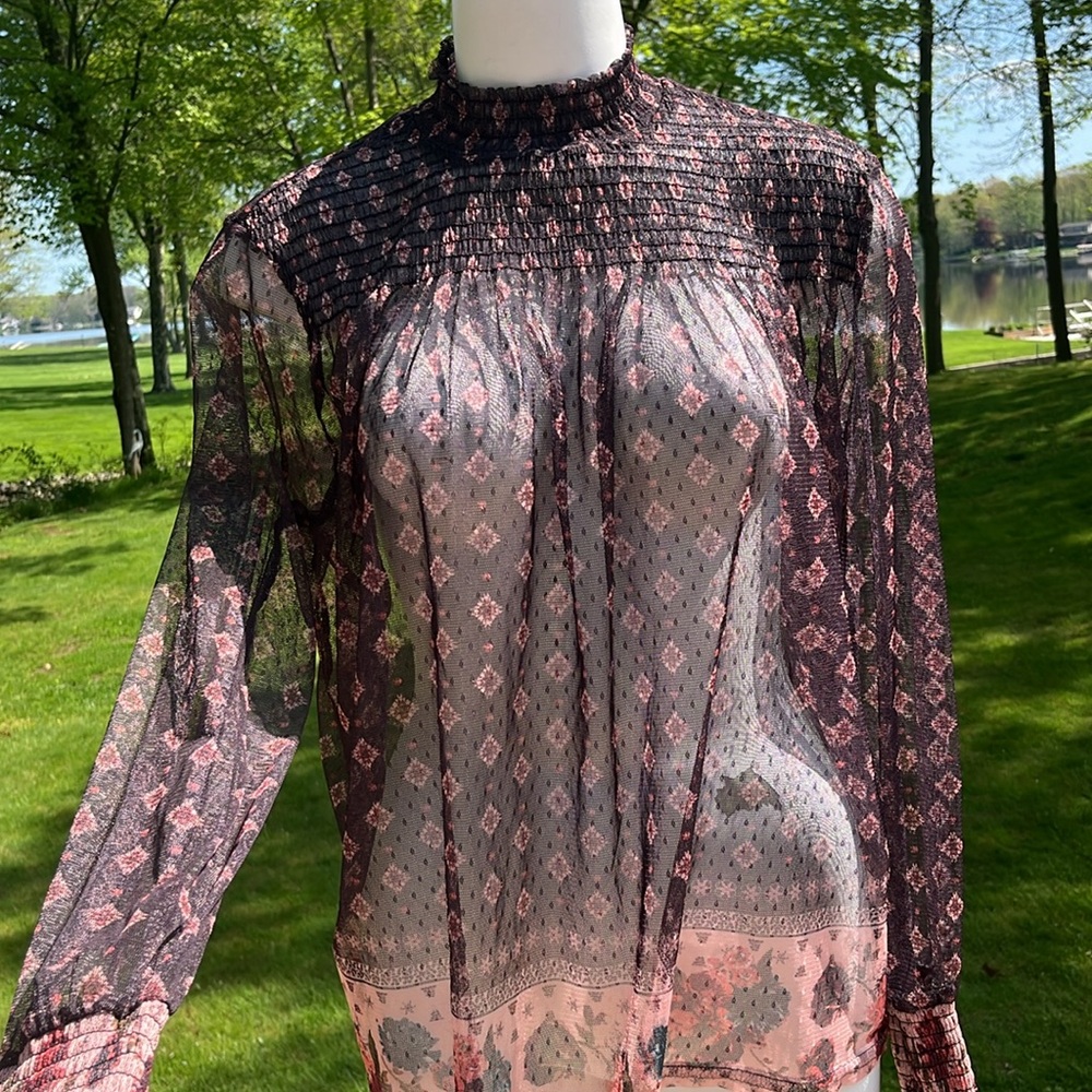 Maurice’s’ sheer boho high-neck top L-XL
